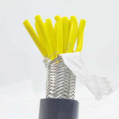 Good price Dingzun 14-core Tinned Copper Silicone Insulated Silver-plated Copper Shielded Cable (14*1mm² Yellow Core Black Sheath) online