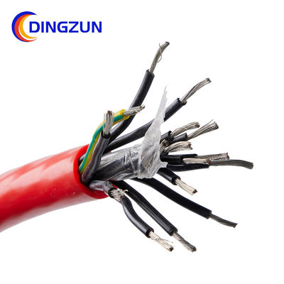 Multi 16 Cores Shielded Sensor Cable Silicone Rubber Insulated Sheathed